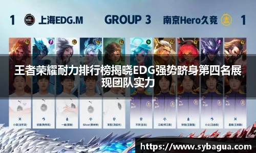 王者荣耀耐力排行榜揭晓EDG强势跻身第四名展现团队实力
